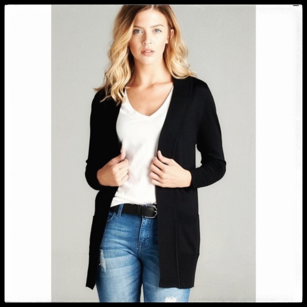 🎉HP🎉 Black Cardigan, Sweater Material, NIP - Picture 1 of 3